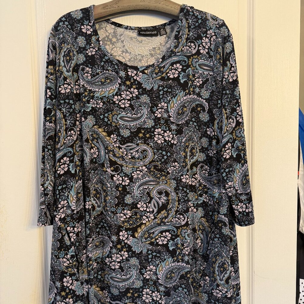 Blue Paisley Top